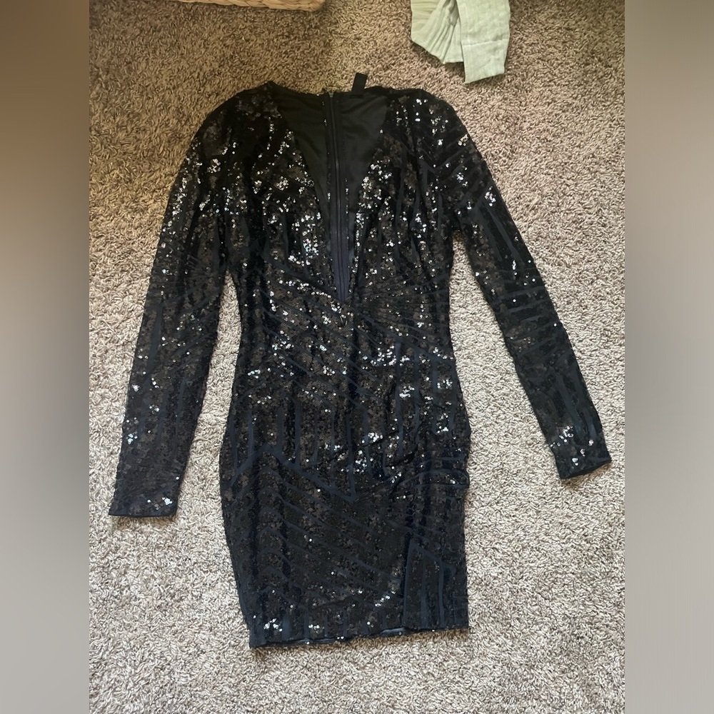 Elegant Black Sequin Dress